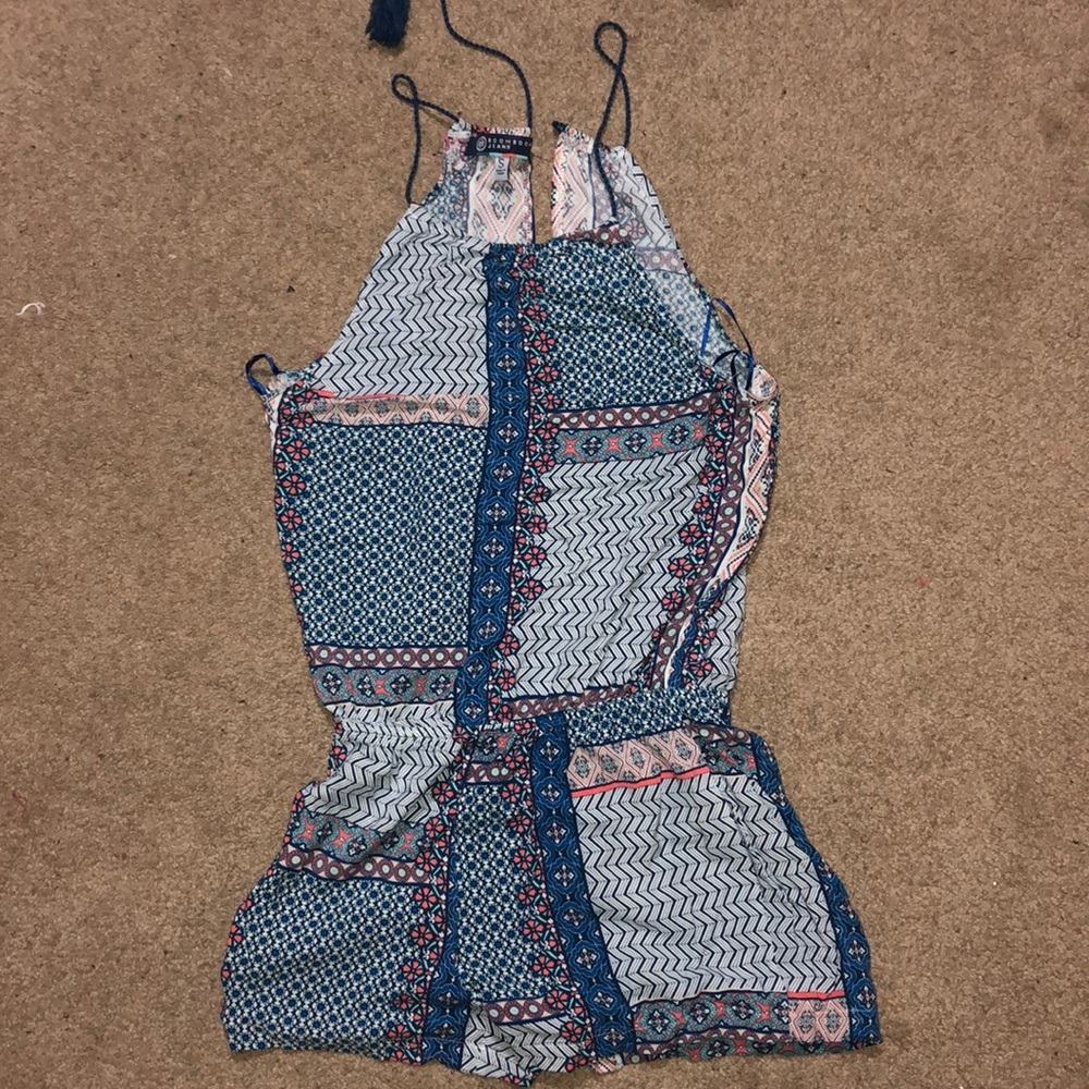 Romper with halter strings